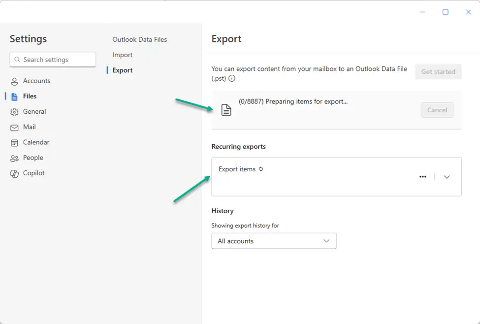 If you requested a recurring event, you’ll see an indication of the process