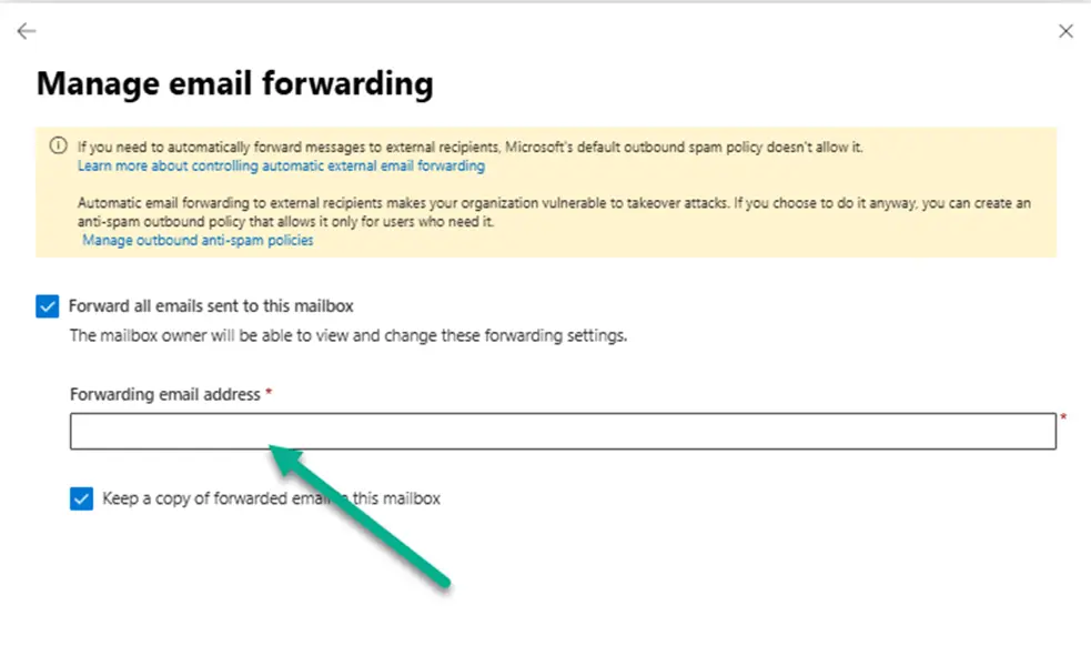 Forwarding email address