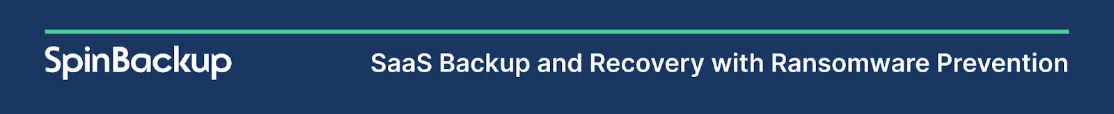 dark blue line break with white SpinBackup logo and green line