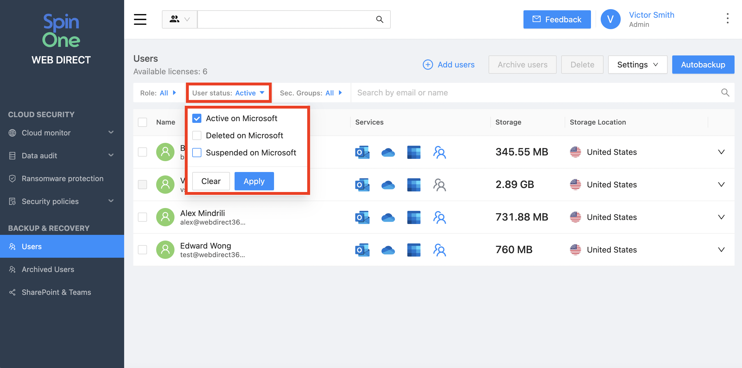 SpinOne Microsoft 365 Data Download Download backed-up Microsoft 365 data locally