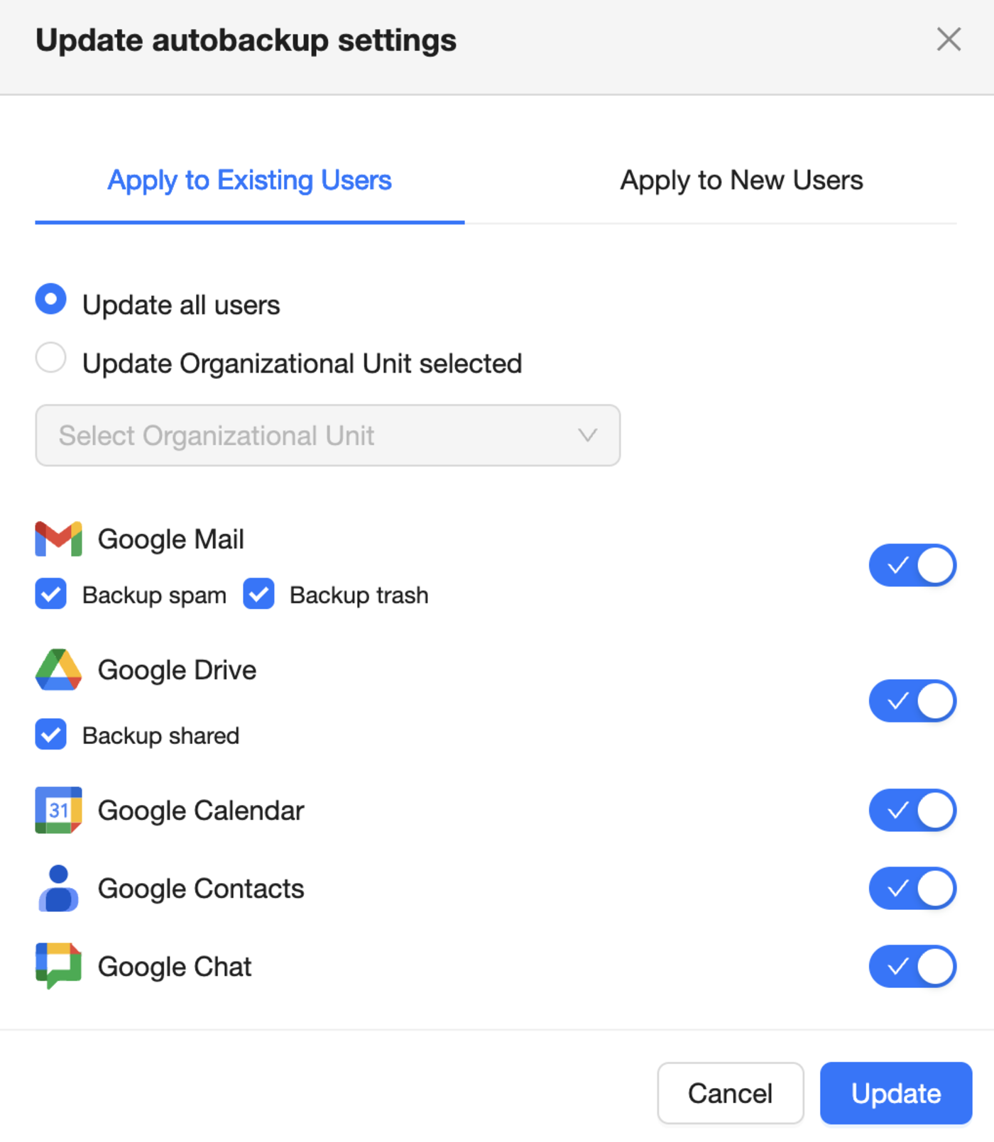 Automated Backup Settings Interface Configure automated daily backup settings