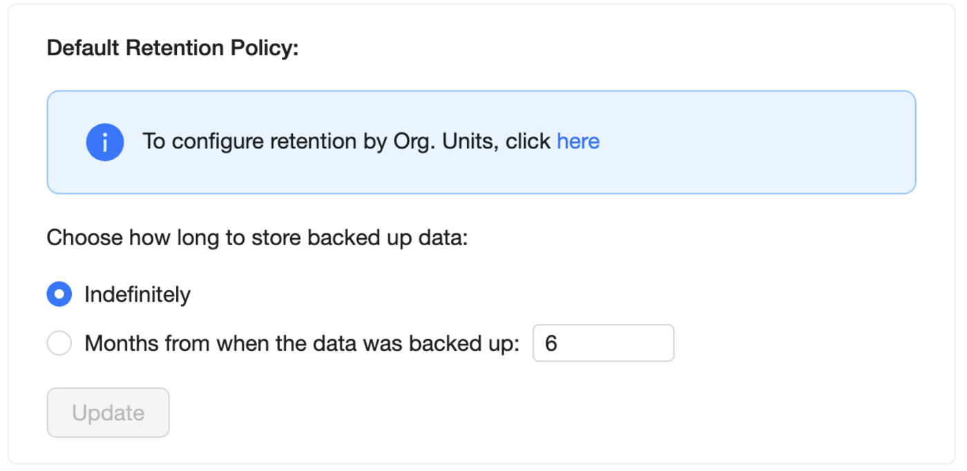 Default Retention Policy Illustration Illustration of default backup retention policy settings