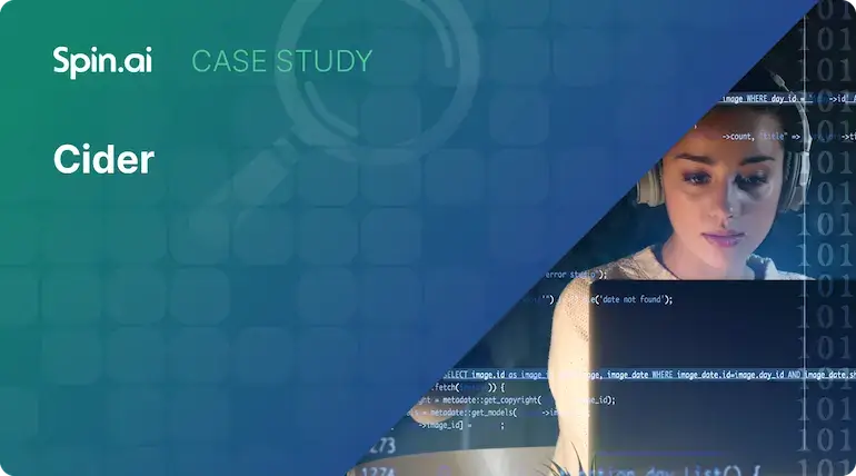 Spin.ai case study featuring Cider's SaaS security improvements