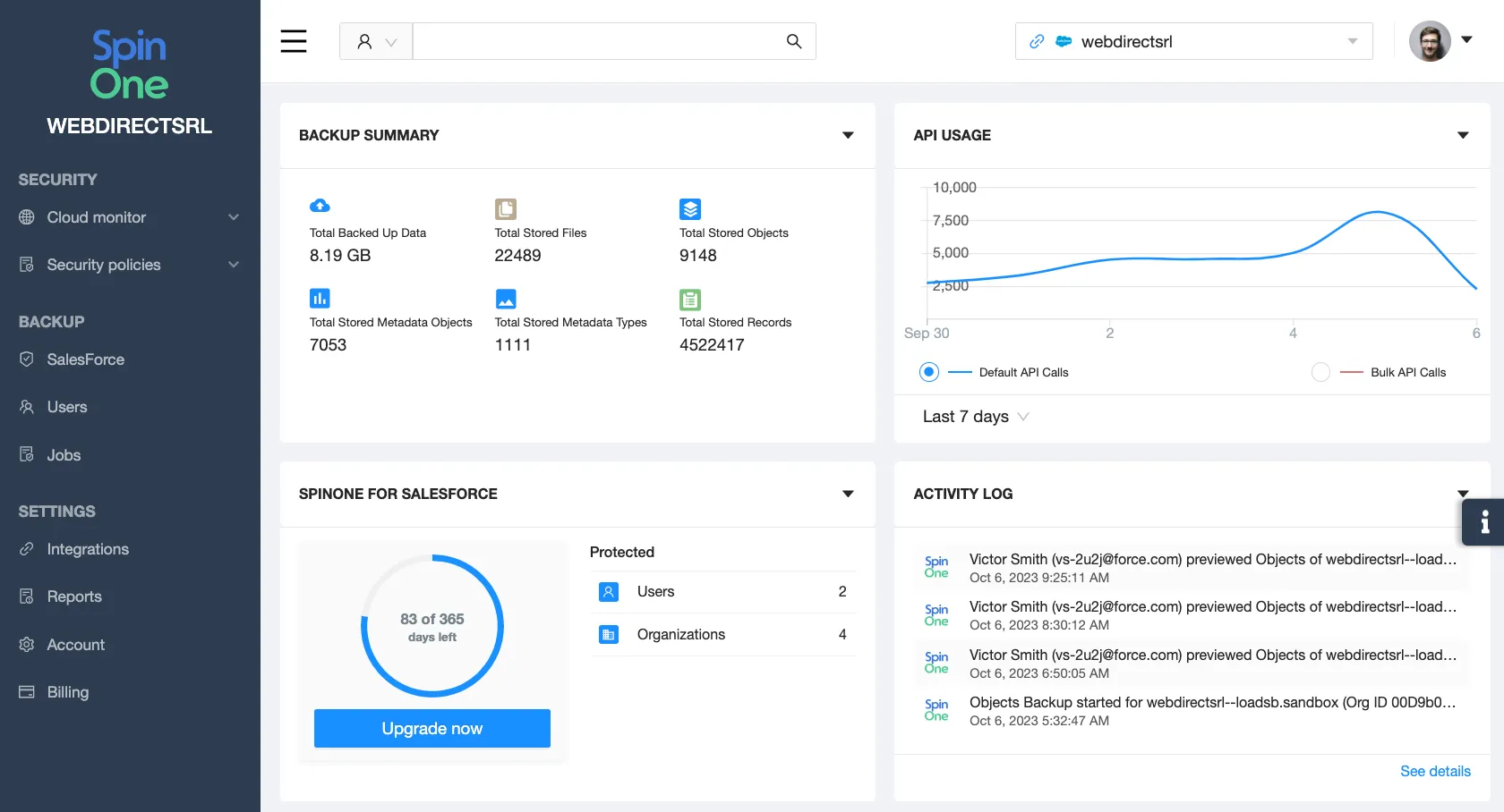 | Spin.AI Screenshot illustrating the importance of data security in Salesforce backup