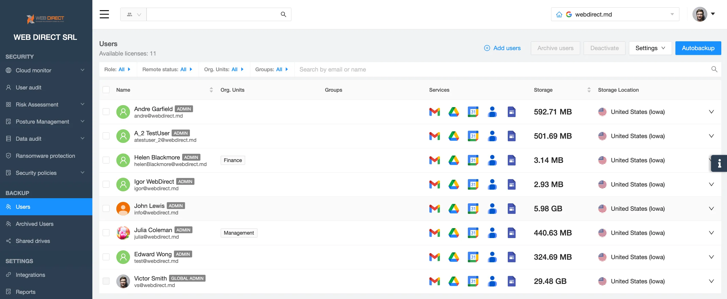 Spinbackup - tool for Backing Up Google Workspace™ Data Daily