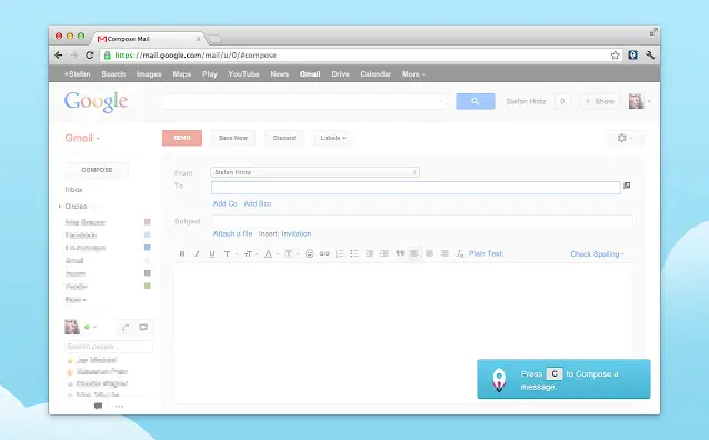 Keyrocket Gmail tool interface for Gmail tips and tricks