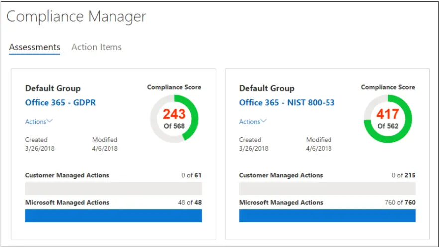 | Spin.AI Office 365 Compliance Manager interface for cloud compliance