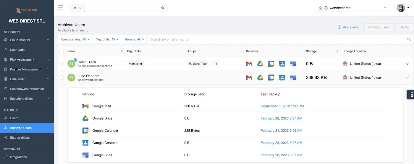 | Spin.AI data archiving tool