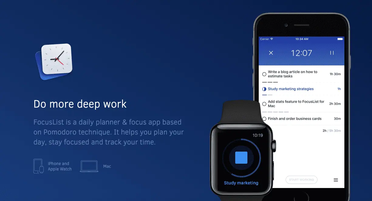 Focuslist productivity tool | Spin.AI Productivity tools: Focuslist