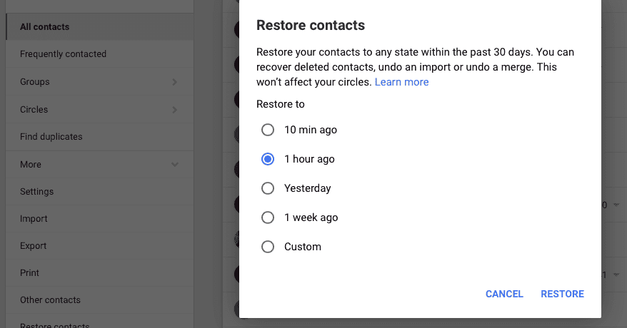 | Spin.AI google contacts recovery