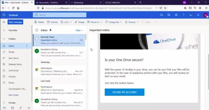 | Spin.AI ransomware attack example