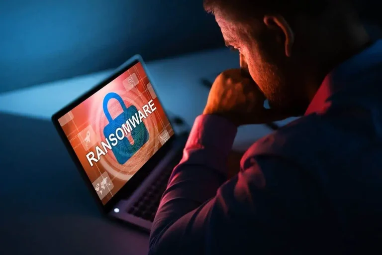 Worried businessman representing ransomware protection for MSPs