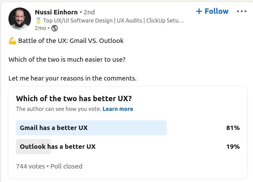 | Spin.AI Gmail™ vs. Outlook: UX poll