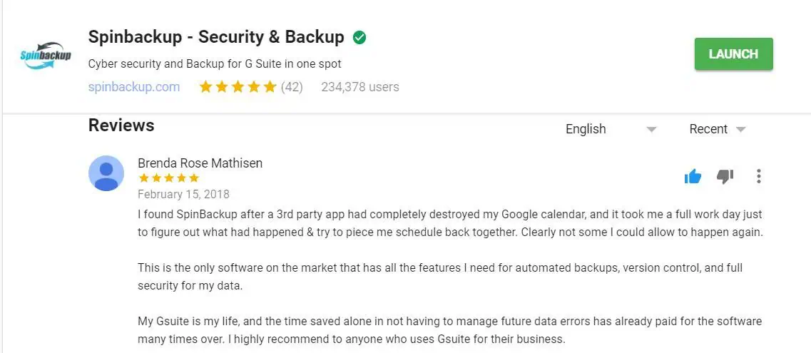 | Spin.AI Google Calendar™ backup spinbackup review