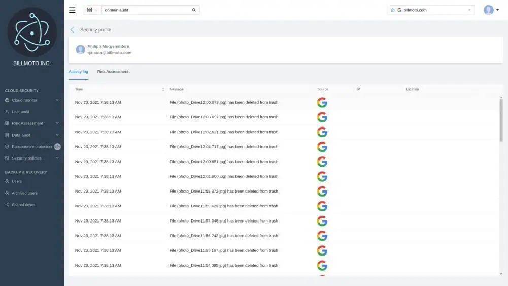 | Spin.AI User activity monitoring for insider threat software in Google Workspace