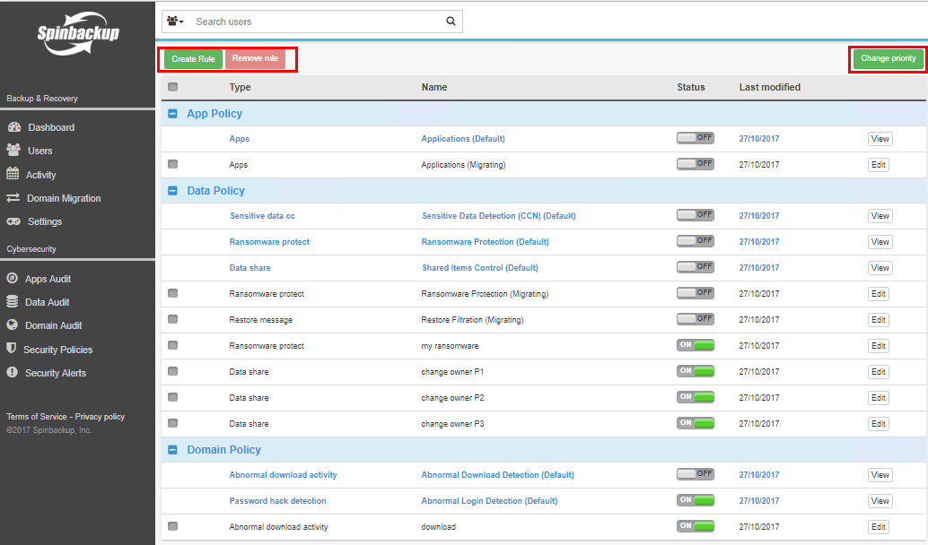 Creating New Rules in SpinBackup | Spin.AI Creating New Rules in SpinBackup