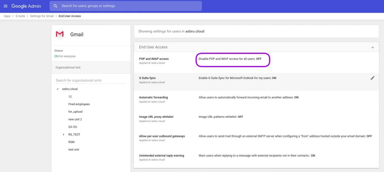 IMAP Check Step in Gmail Transfer | Spin.AI transfer google account IMAP check 7