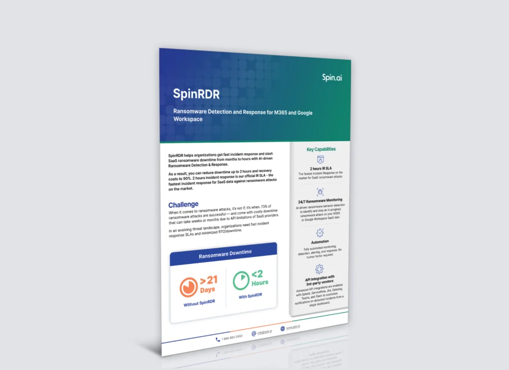 SpinRDR Product Brief