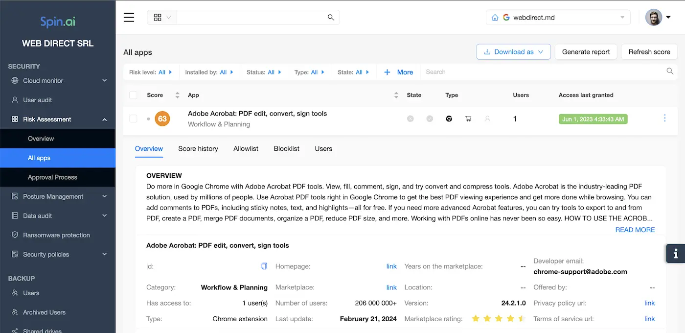 Cloud Application Security Risk Assessment tool