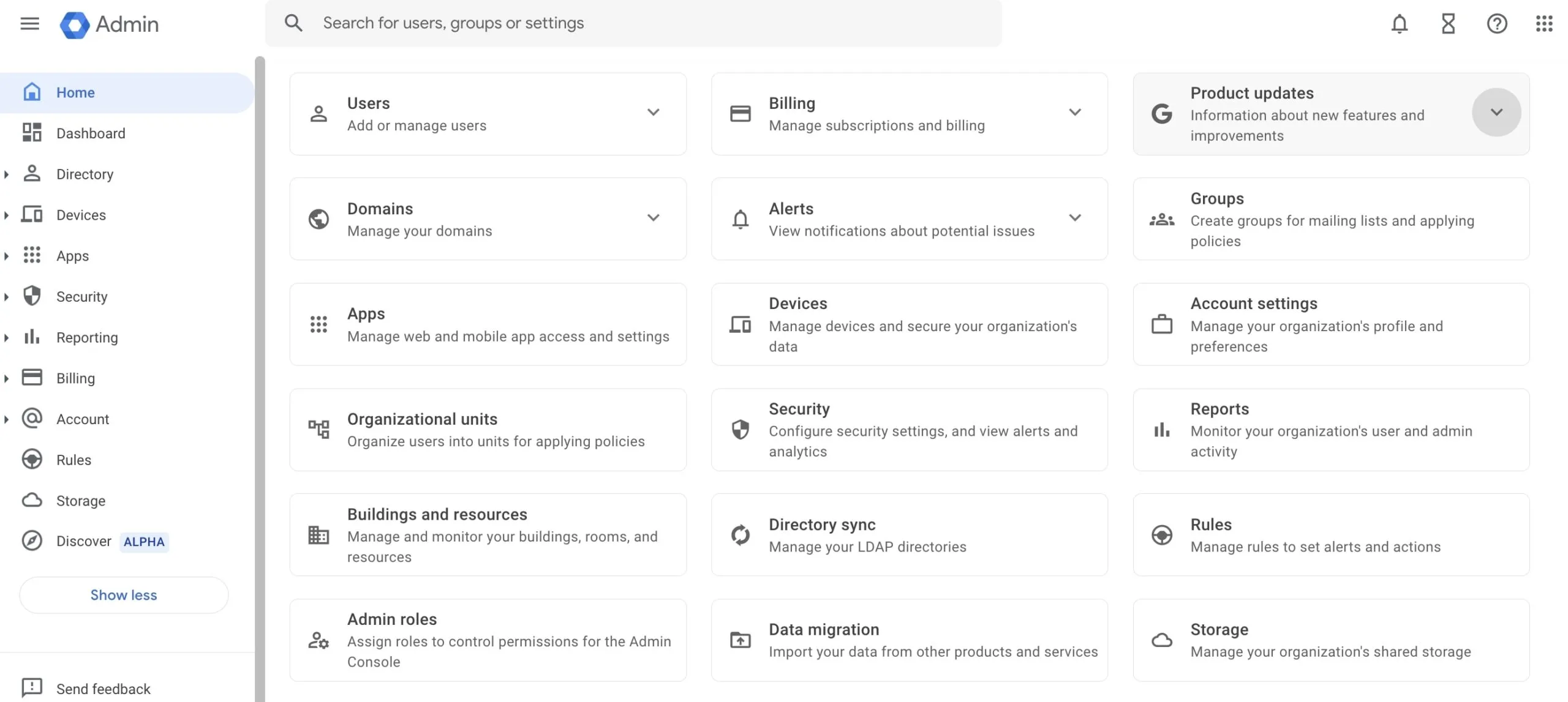 Google admin console
