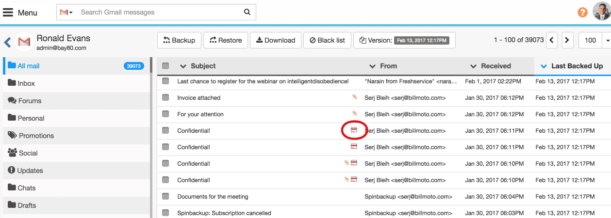 Credit Card Number Detection for Gmail™