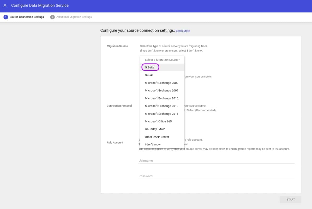 transfer google account migration center 3