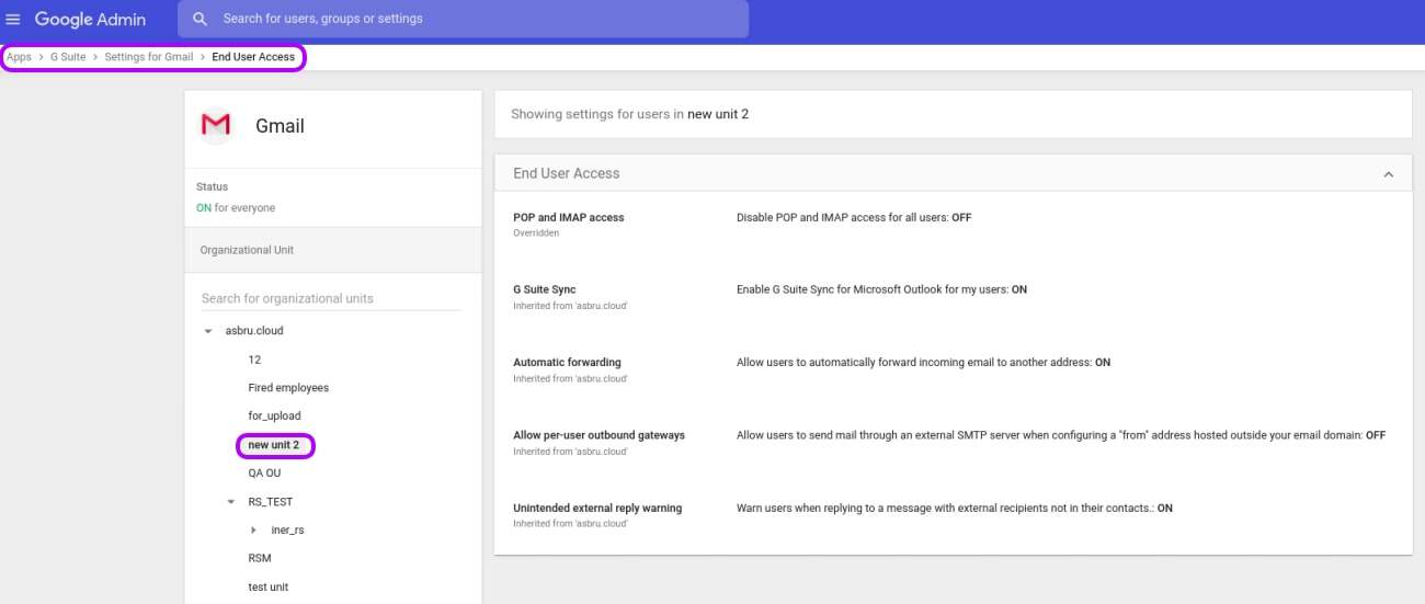 transfer google account IMAP check 4