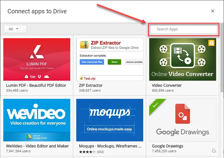 Google Drive™ Apps catalog