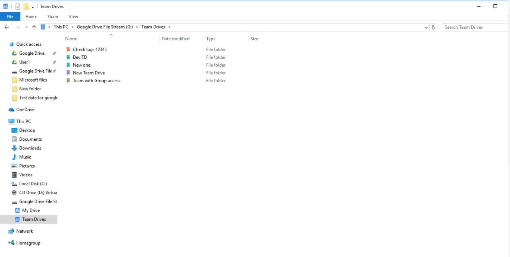 Team Drives accessible using standard desktop tools