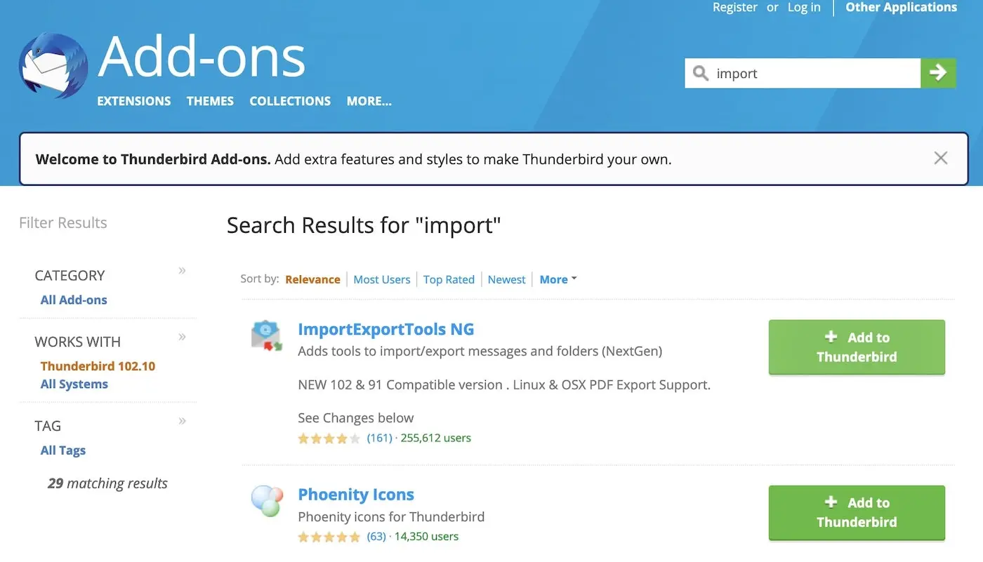 search results for add-on to Thunderbird for importing MBOX to Gmail™