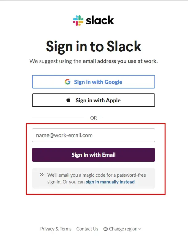 Sign in to Slack