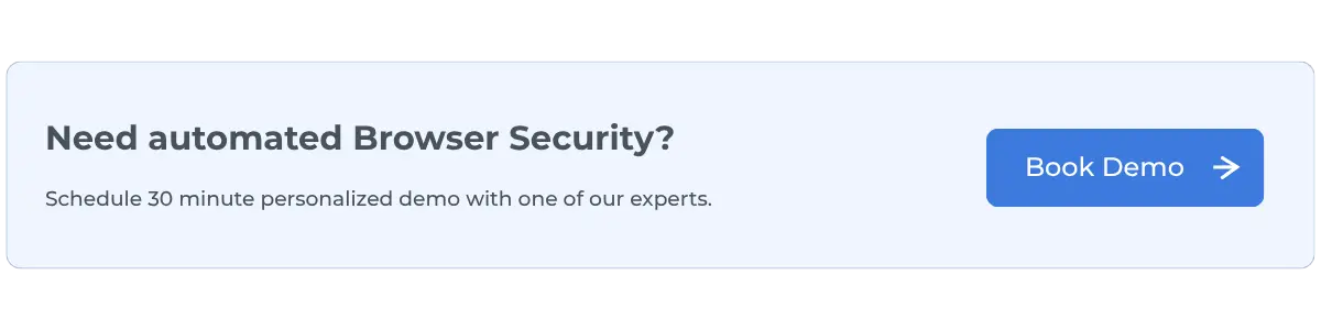 Blog CTA Browser Security | Spin.AI Banner offering automated browser security with a 'Book Demo' call-to-action on the right.