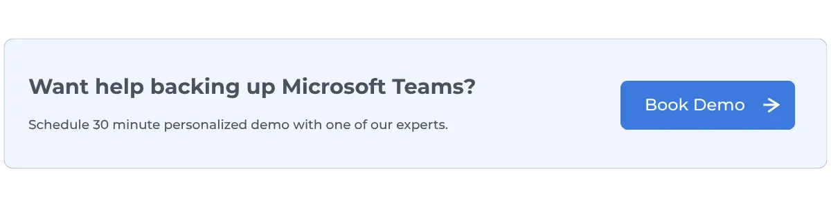 Blog CTA Help M365 | Spin.AI Banner offering help backing up Microsoft Teams with a 'Book Demo' button on the right.