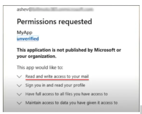 Cloud SaaS Application Permissions | Spin.AI Cloud SaaS app requesting user permissions