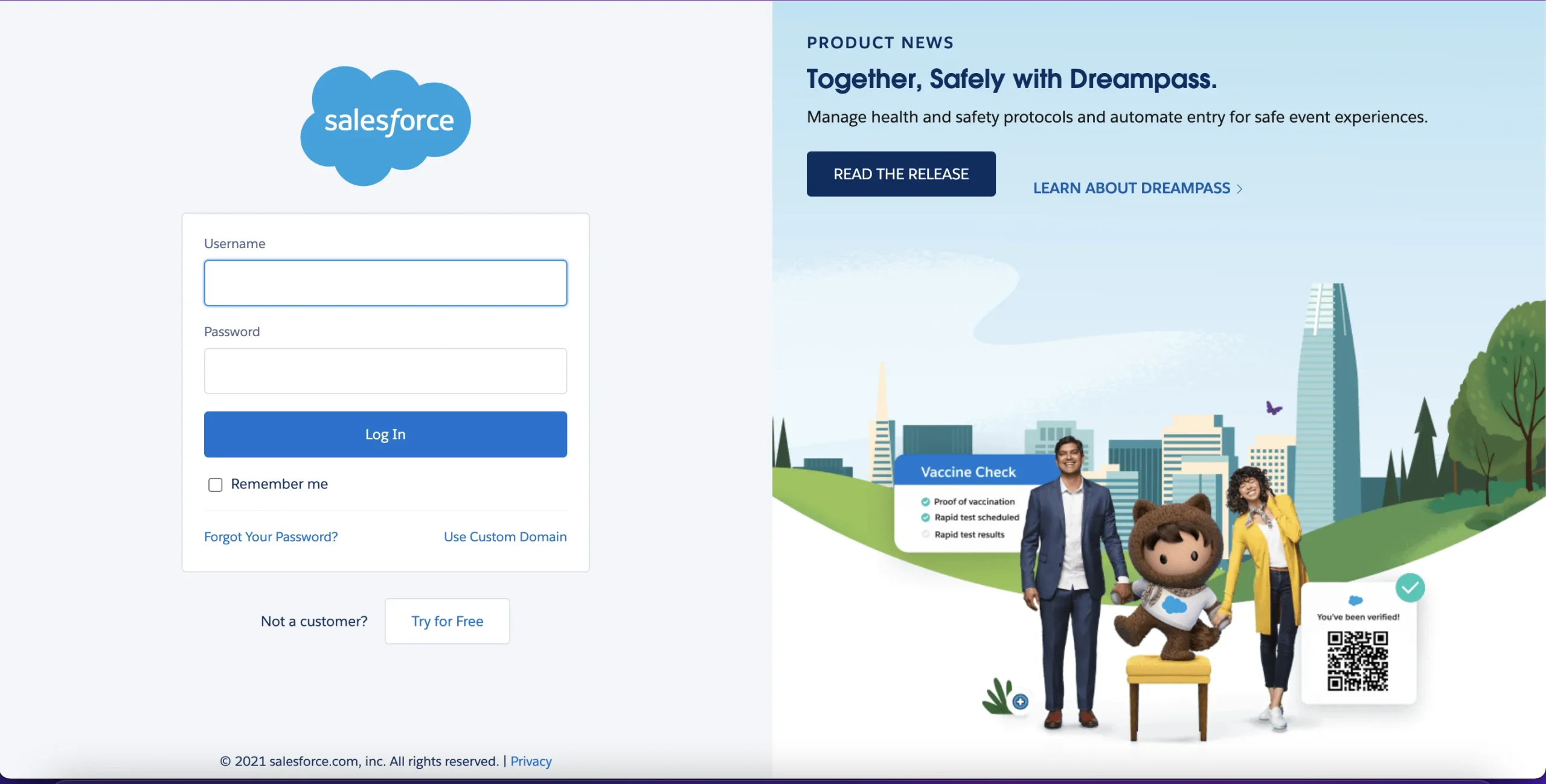 SpinOne interface showing connection setup for new production or sandbox Salesforce environment