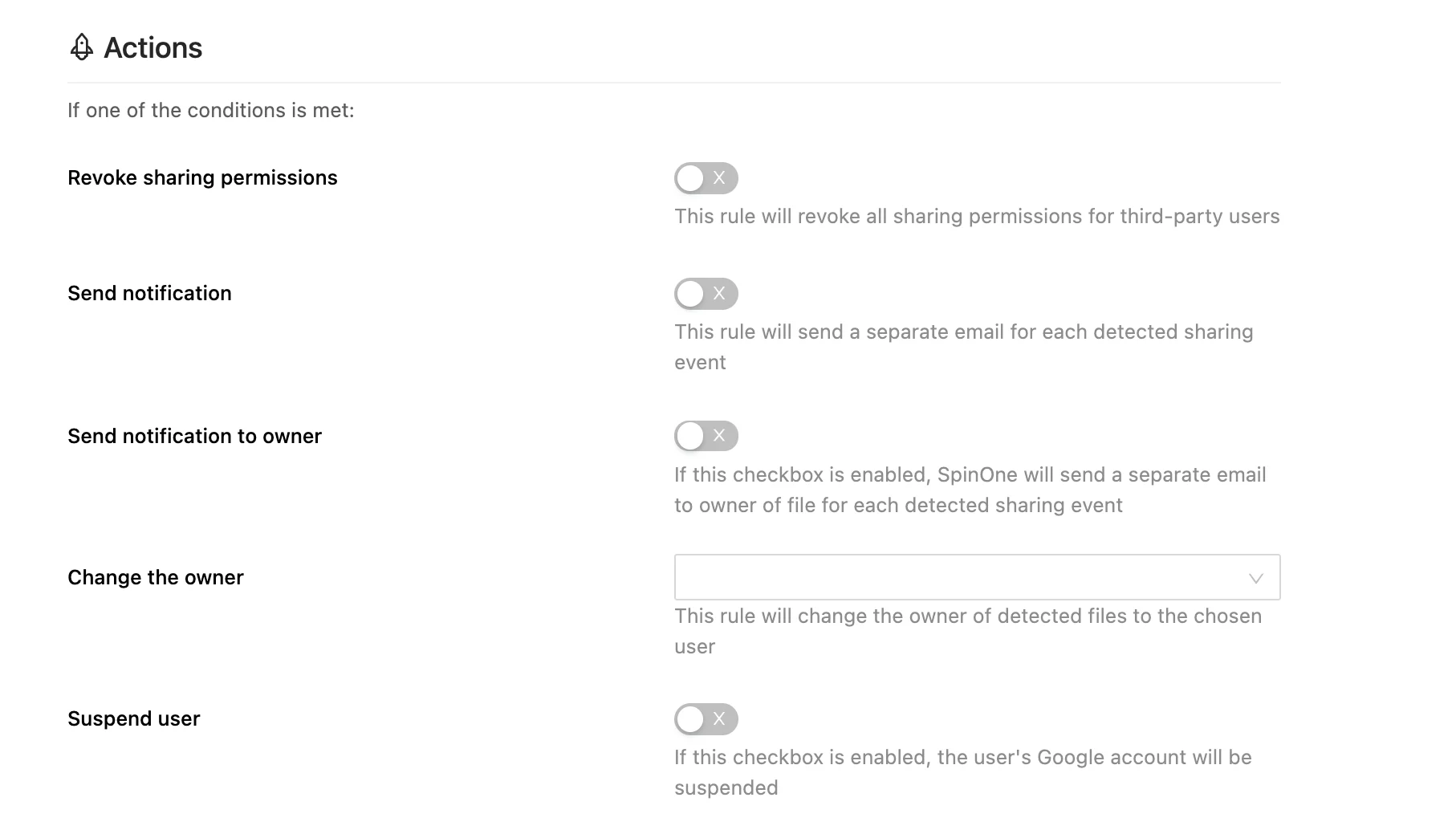 Google Workspace data policies screenshot 2 | Spin.AI Screenshot showing detailed Google Workspace data policies on SpinOne help page