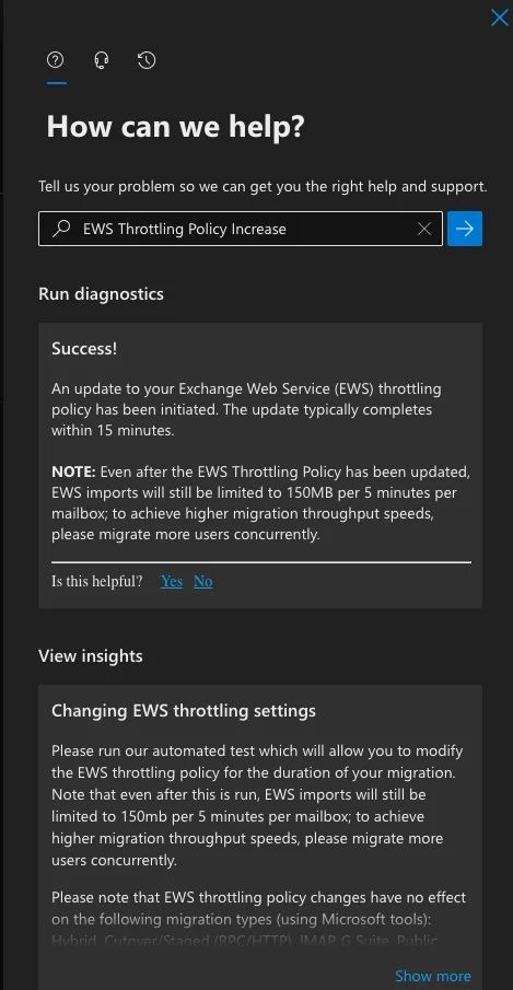 Screenshot of Microsoft 365 API throttling dashboard with request details