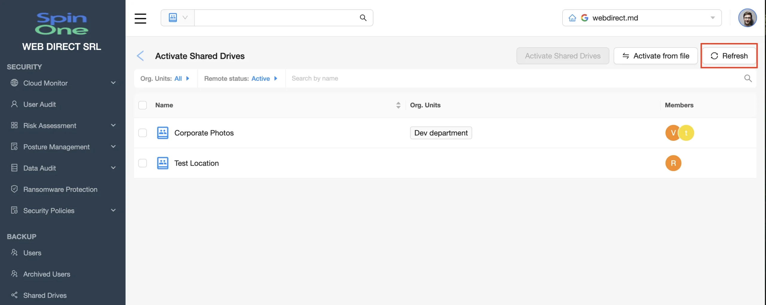 SpinOne: Activate Shared Drive™