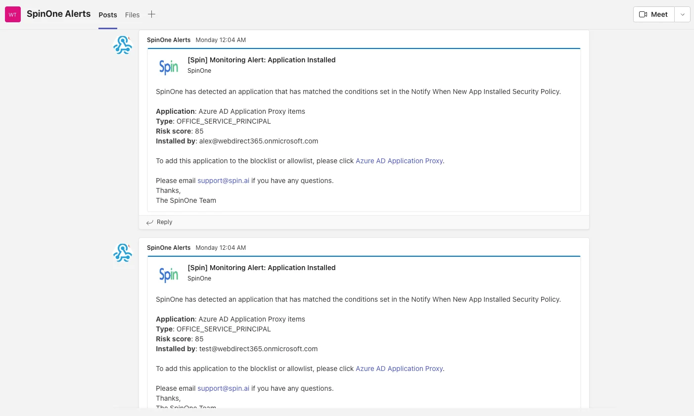 Spin.AI Teams integration feature screenshot from Q4 2022 update