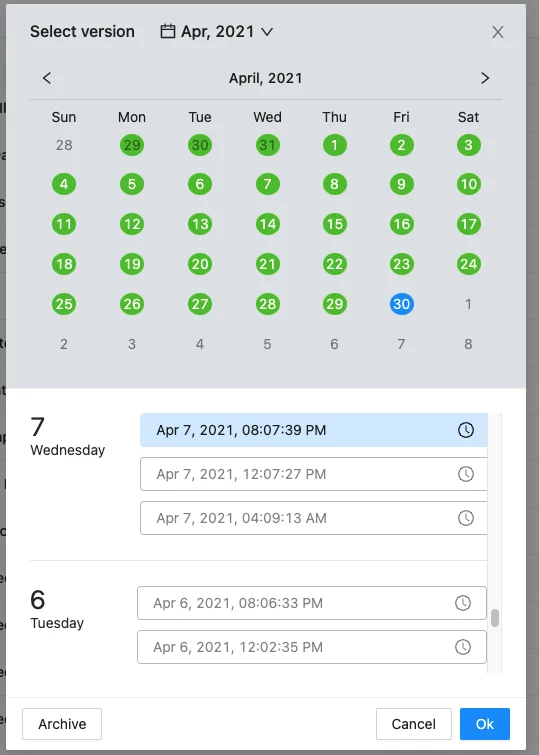 Comparison chart of versioning versus retention in Spin.AI backup policies