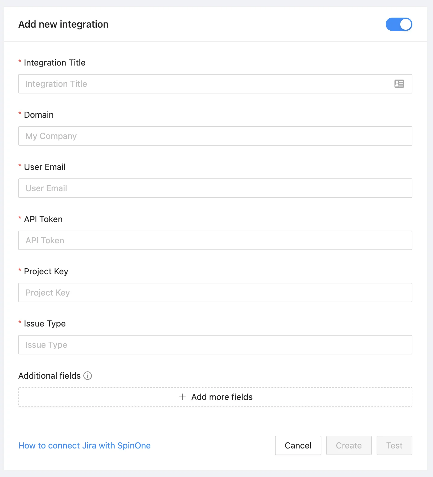 Jira Integration Setup | Spin.AI Jira integration setup screen in SpinOne