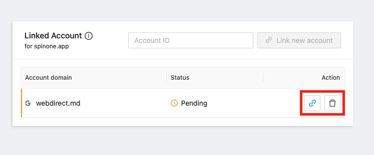 SpinOne account linking interface with permissions