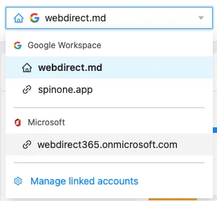 Screenshot of account linking process in SpinOne for Microsoft 365
