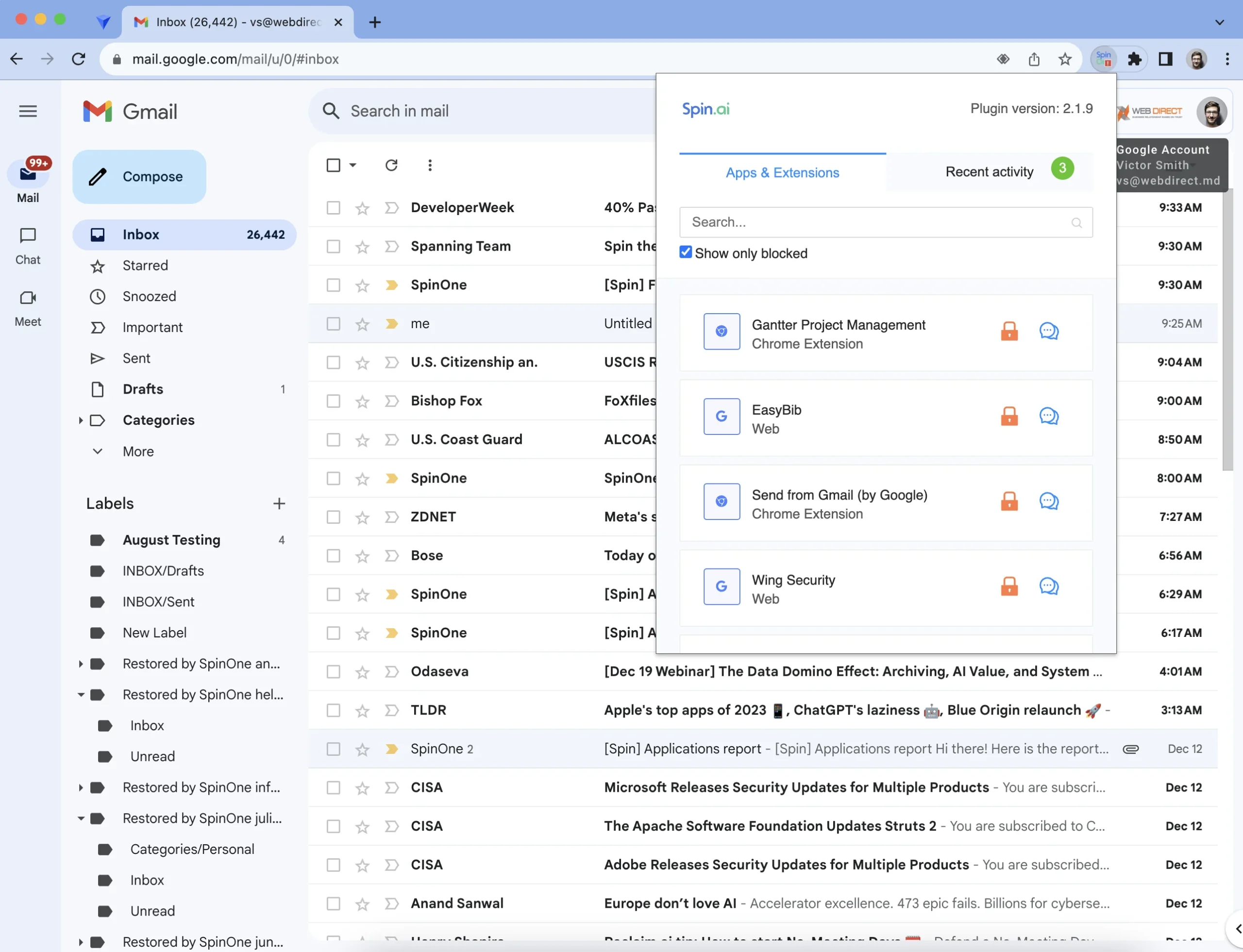 SpinMonitor Extension | Spin.AI SpinMonitor extension interface for managing approval processes