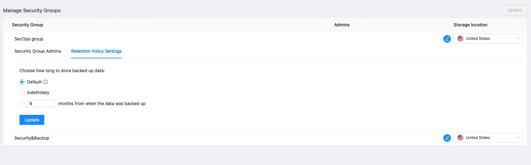 Microsoft 365 retention policy rules configuration in SpinOne