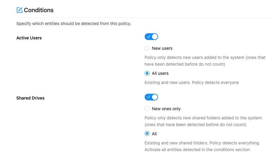 Conditions Onboarding | Spin.AI Spin.AI conditions onboarding screen capture