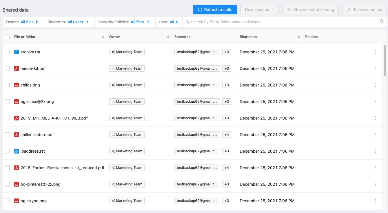 Q4 2021 Update Interface | Spin.AI Spin.AI Q4 2021 product update interface screenshot