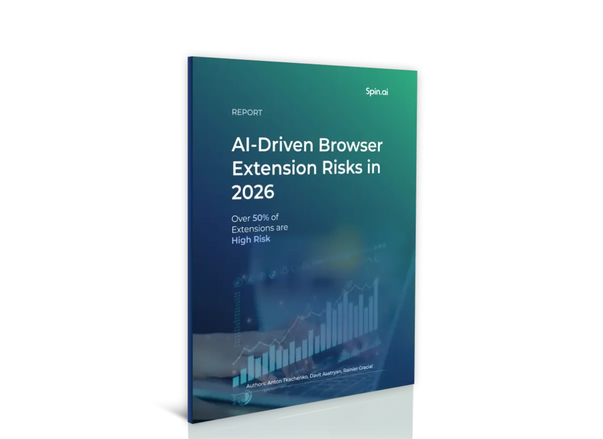 Risk assessment 2026 report cover image for AI-driven browser extension risks