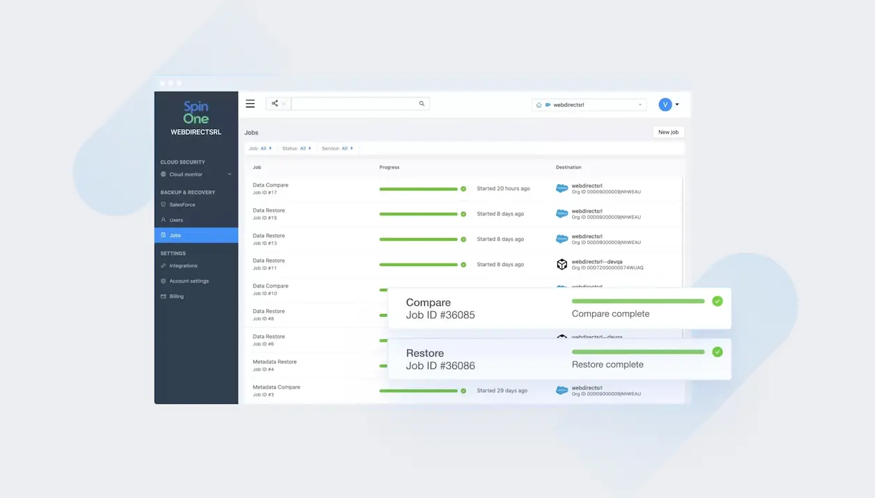 Backup Salesforce with SpinBackup Backup Salesforce Data and Metadata with SpinBackup