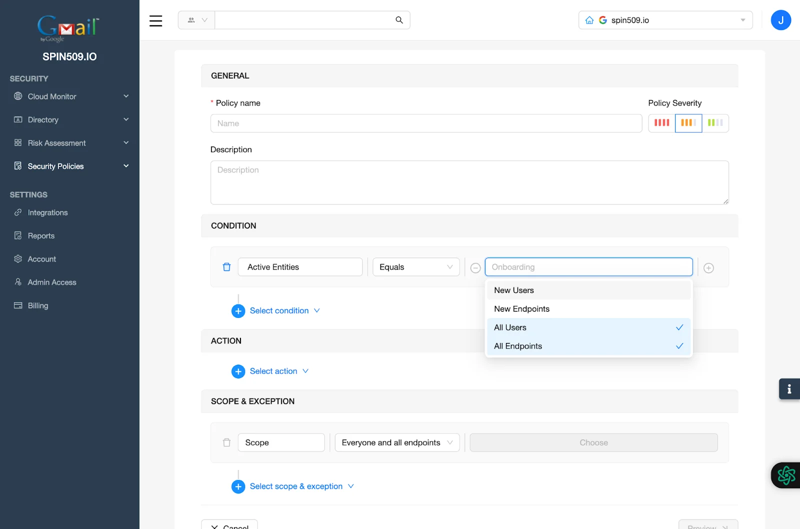 SpinCRX Dashboard - Active Entities - All Users | Spin.AI